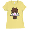 brown Ladies Fitted T-Shirt