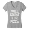 will squat for pizza Women's V-Neck T-Shirt