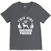 This Girl Loves Her Doberman Pinscher V-Neck Tee