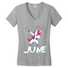 unicorns are born in june Women's V-Neck T-Shirt