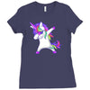 dabbing unicorn Ladies Fitted T-Shirt