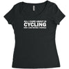 all i care about is cycling and maybe 3 people and food Women's Triblend Scoop T-shirt