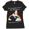 ls mug eat rainbow eat les Ladies Fitted T-Shirt