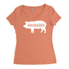 pig sausages funny Women's Triblend Scoop T-shirt