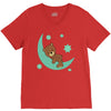 brown sleep V-Neck Tee