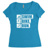 v6 swim bike run Women's Triblend Scoop T-shirt
