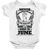 Never Underestimate Dog Rescuer Who Was Born June Baby Onesie