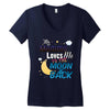 mommy  moon&amp;back Women's V-Neck T-Shirt