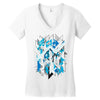 blue vectorfunk Women's V-Neck T-Shirt