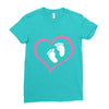 Baby Girl with Heart Any Name Customized Ladies Fitted T-Shirt