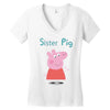 peppa pig sister pig Women's V-Neck T-Shirt