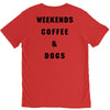 weekends coffee and dogs back V-Neck Tee
