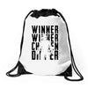 winner winner chicken dinner 3b Drawstring Bags