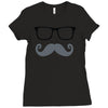 monsieur moustache Ladies Fitted T-Shirt