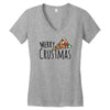 merry crustmas christmas pizza Women's V-Neck T-Shirt