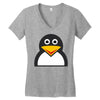 penguin face Women's V-Neck T-Shirt