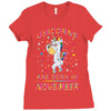 UNICORNS ARE BORN IN NOVEMBER Ladies Fitted T-Shirt