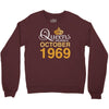 queens are born in october 1969 Crewneck Sweatshirt