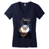 who loves miniatur schnauzer Women's V-Neck T-Shirt