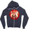 route 66 sign distressed, ideal birthday gift or present Zipper Hoodie