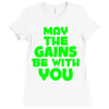 gym gains fitness slogan Ladies Fitted T-Shirt