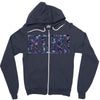 santa colorful glitter Zipper Hoodie