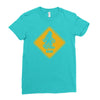 big foot xing big foot crossing sasquatch Ladies Fitted T-Shirt