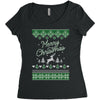 merry christmas ugly christmas sweater Women's Triblend Scoop T-shirt