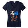 looney tunes genius at work Women's V-Neck T-Shirt