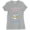 Bunny Happy Easter Ladies Fitted T-Shirt