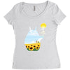 totoro sunflower Women's Triblend Scoop T-shirt