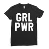 girl power white logo Ladies Fitted T-Shirt