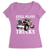 still plays with trucks family matching Women's Triblend Scoop T-shirt