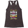 i am a may women Racerback Tank