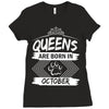 Queens Are Born In October Ladies Fitted T-Shirt