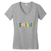 softball neon rhinestud Women's V-Neck T-Shirt