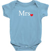 Mrs with heart dot (Mr and Mrs set) Baby Onesie
