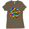 funny girly colorful patterns mustaches Ladies Fitted T-Shirt