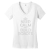 keep calm and build robots in any color Women's V-Neck T-Shirt