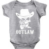 outlaw cow boy motor bike Baby Onesie