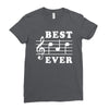Best Dad Ever Funny Music Note Ladies Fitted T-Shirt