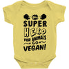 Be A Super Hero For Animals Go Vegan! Baby Bodysuit