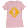 big foot xing big foot crossing sasquatch Ladies Fitted T-Shirt