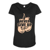 Never Give Up Uterine Cancer Awareness Maternity Scoop Neck T-shirt