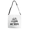 i love when my wife lets me buy another bike Adjustable Strap Totes