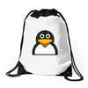 penguin face Drawstring Bags