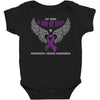 my hero is now my angel pancreatic cancer awareness Baby Bodysuit