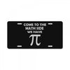 come to the math License Plate
