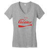 enjoy cocaine funny gray Women's V-Neck T-Shirt