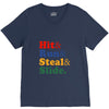 Hit Run Steal  Slide V-Neck Tee